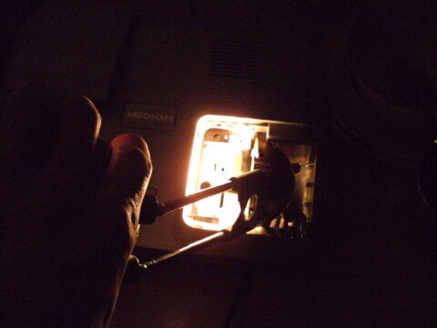 Schreibtischlampe im Beamerlampenfach