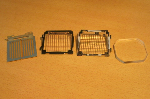 Die Linsen / Filter aus dem Beamer