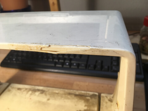 Stelle am Rahmen an der Teile wegbröseln