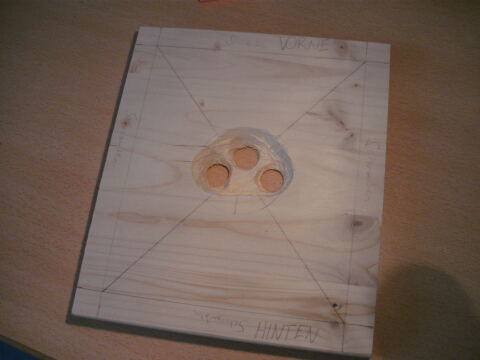 Die Dekckelplatte des Verstärkers, noch ohne Elektronik