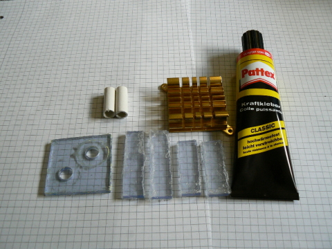 Die Materialien aus denen die Kühlung gebaut wurde.